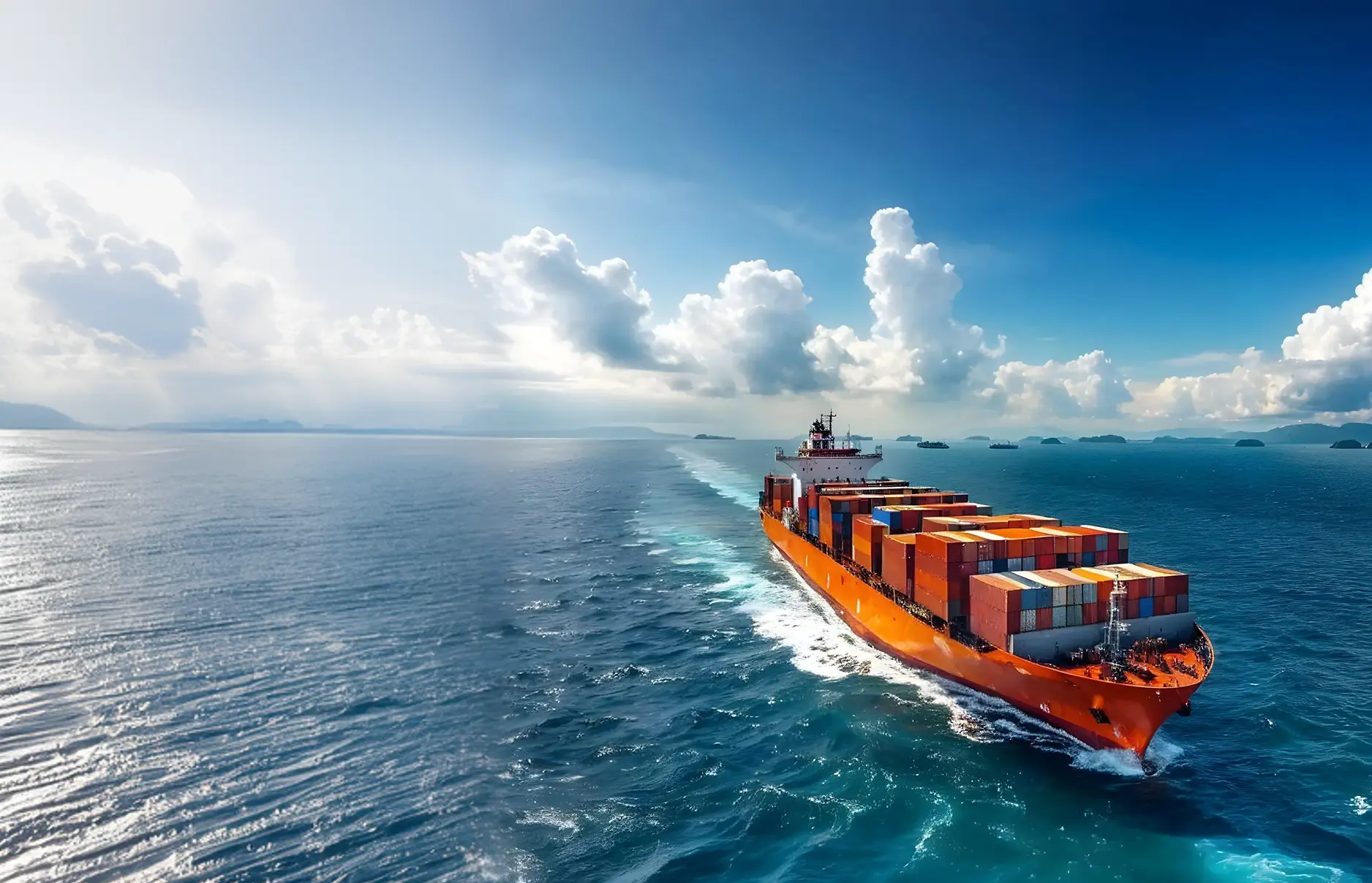 Container ship at port — real-time container tracking