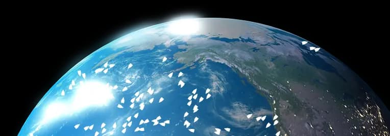 Earth view from space — MarineRadar live vessel tracking